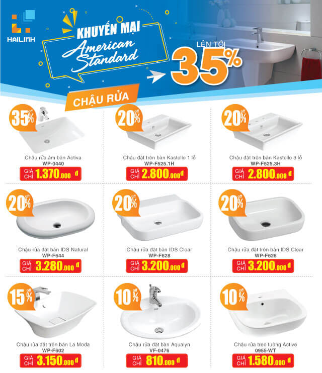 Hè vàng giá sốc - American Standard giảm tới 40%
