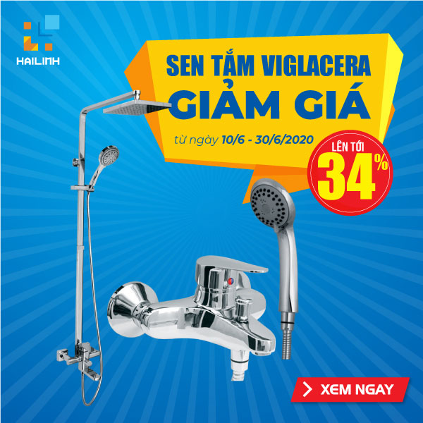 Khuyến mại tháng 6 - Giảm tới 42% thiết bị vệ sinh Viglacera tại Hải Linh