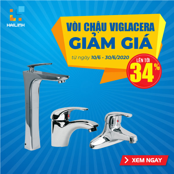Khuyến mại tháng 6 - Giảm tới 42% thiết bị vệ sinh Viglacera tại Hải Linh