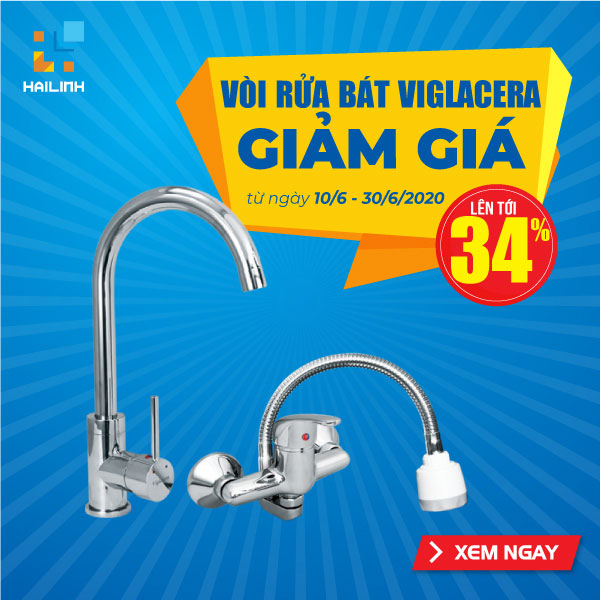 Khuyến mại tháng 6 - Giảm tới 42% thiết bị vệ sinh Viglacera tại Hải Linh