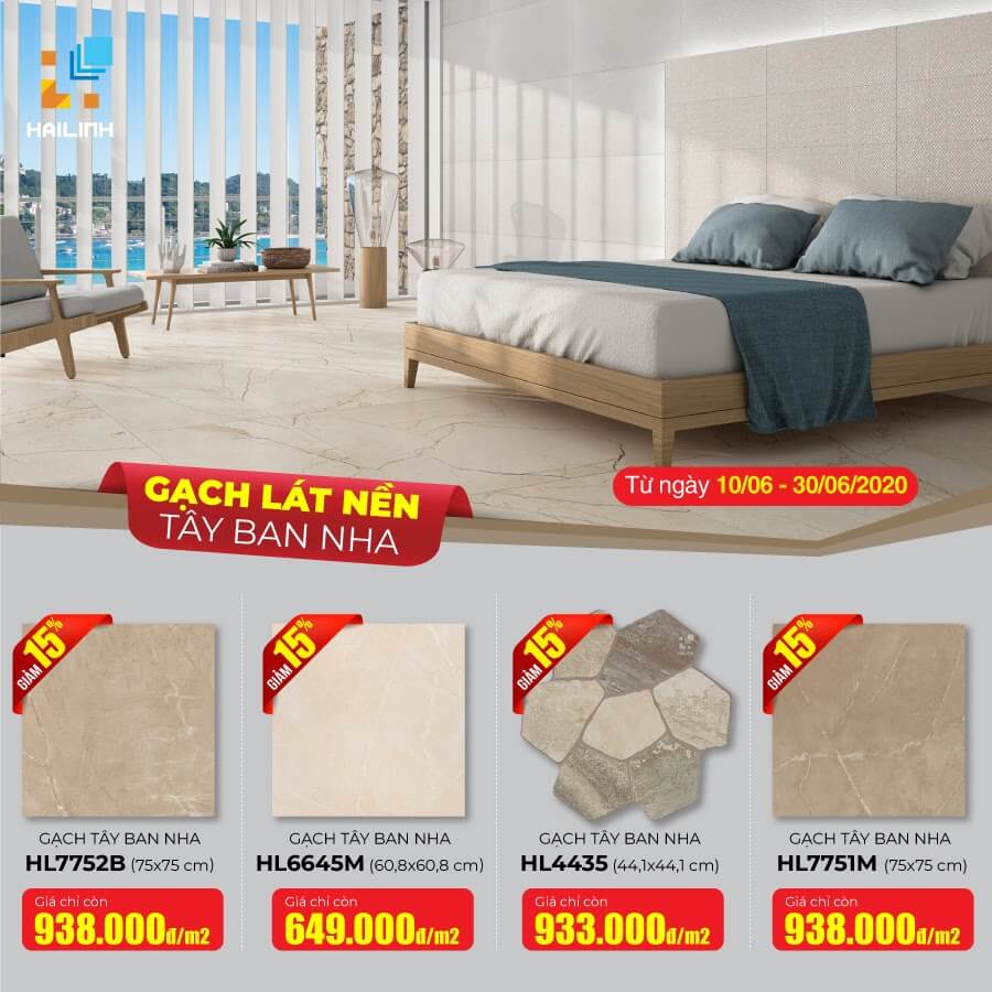 Gạch Tây Ban Nha Ưu đãi hè - khuyến mãi giảm giá lên tới 20%