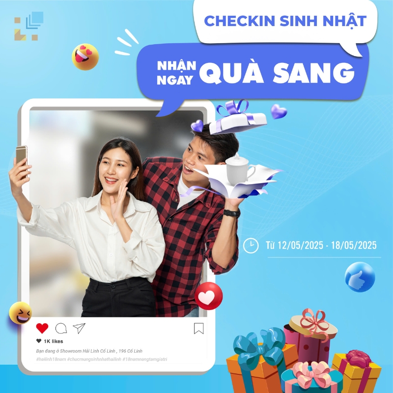 Check-in tuần lễ vàng sinh nhật, nhận quà sang